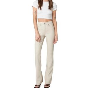 NWT Blank NYC Faux Leather High Rise Straight Leg Pant | Size 27 | Beige